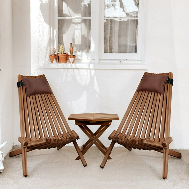 Acacia Wood Clevermade Tamarack Folding Wooden Outdoor Chair
