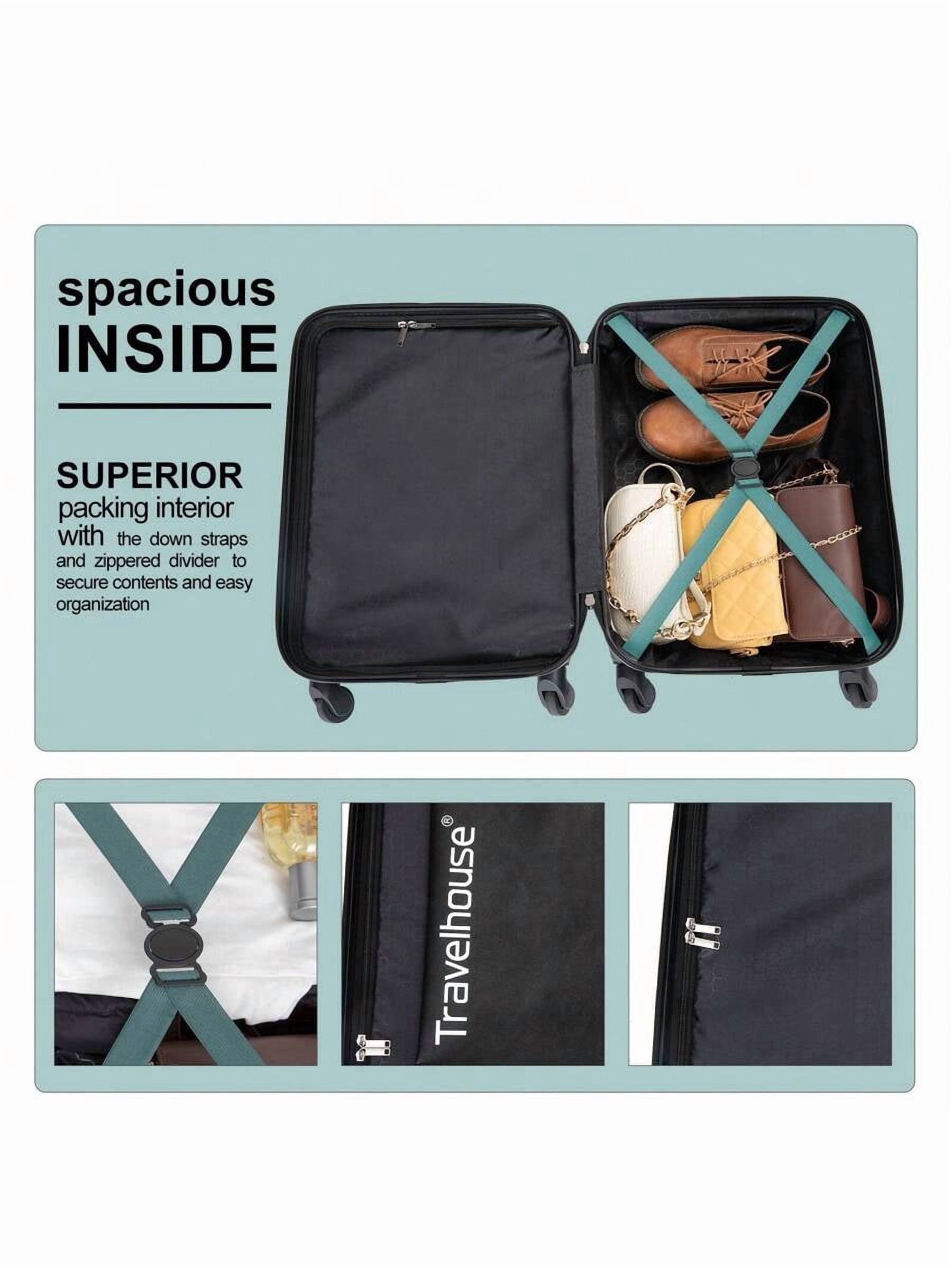 JL  20" Carry-On Luggage Hardside Luggage Carry On Suitcase Airline Approved With Spinner Wheels Uprigth Lightweight Underseater For Airplanes