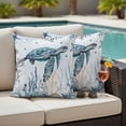 thumbnail image 5 of Outdoor Pillow Covers Pack of 2, Vintage Turtle Coral Seaweed Waterproof Throw Pillowcase Cushion Cases, Summer Blue Ocean Decorative Pillow Cover for Couch Sofa Home Bed Patio, 5 of 9