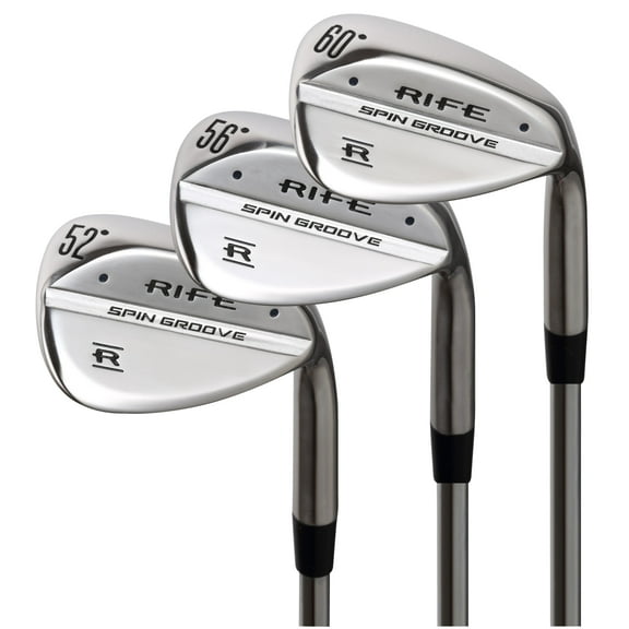 Rife Spin Groove Men's Standard Right Handed Golf Wedge Set 52-56-60 Approach Wedge, Sand Wedge, Lob Wedge