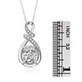 thumbnail image 4 of RYLOS Necklace Sterling Silver Classic Designer Necklace Gemstone &  Diamonds Pendant with 18" Chain 9X7MM White Topaz April Birthstone Womens Jewelry Silver Necklace, 4 of 8