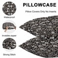 thumbnail image 5 of Lumbar Pillow Covers 20x12 Inch Set of 2, Black White Floral Waterproof Outdoor Pillow Covers, Farmhouse Vintage Botanical Leaves Decorative Cushion Pillowcases for Couch, Sofa, Bed, Garden, Patio, 5 of 9