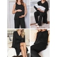 thumbnail image 5 of Avidlove Maternity Pajamas and Robe Set 3 Piece Double Layer Sleeveless Nursing Top,Pregnancy Pants with Robe Pjs Sleepwear, 5 of 8