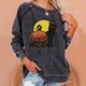thumbnail image 1 of Sudadera Sudadera clásica con cuello redondo para mujer, estilo informal, traje de calle sencillo y holgado Ygjytge Gris Grafito T S para Mujer, 1 of 7
