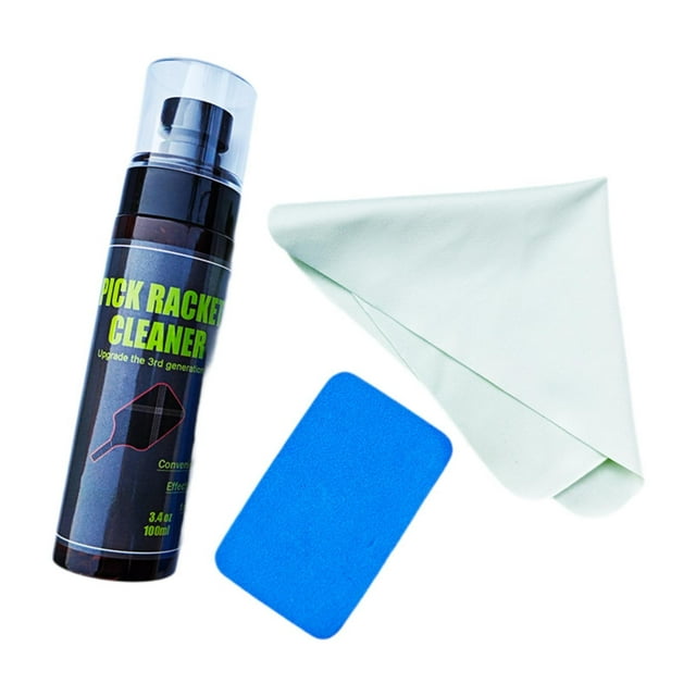 Limpiador de superficies de raqueta de Pickleball de 100 ml que mejora la rotación y la precisión. Juego de botellas redondo