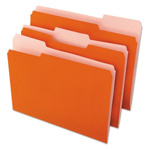 Universal Orange File Folders, 1/3 Cut Tab, Letter, 100 Folders