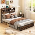 thumbnail image 2 of Patiojoy Full Size Bed Frame w/ Storage Headboard, Metal Platform Bed Base with Charging Station & Under Bed Storage, 2 of 10