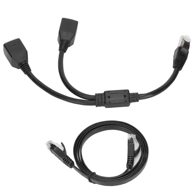 Adaptador Divisor RJ45, Función De Extensión Cable Adaptador Ethernet RJ45 1 A 2 Puertos Para Oficina Para El Hogar