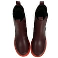 thumbnail image 4 of Soda Women's Two Tone Chelsea Lug Block Heel Bootie, Vino/Orange, 7 M US, 4 of 5