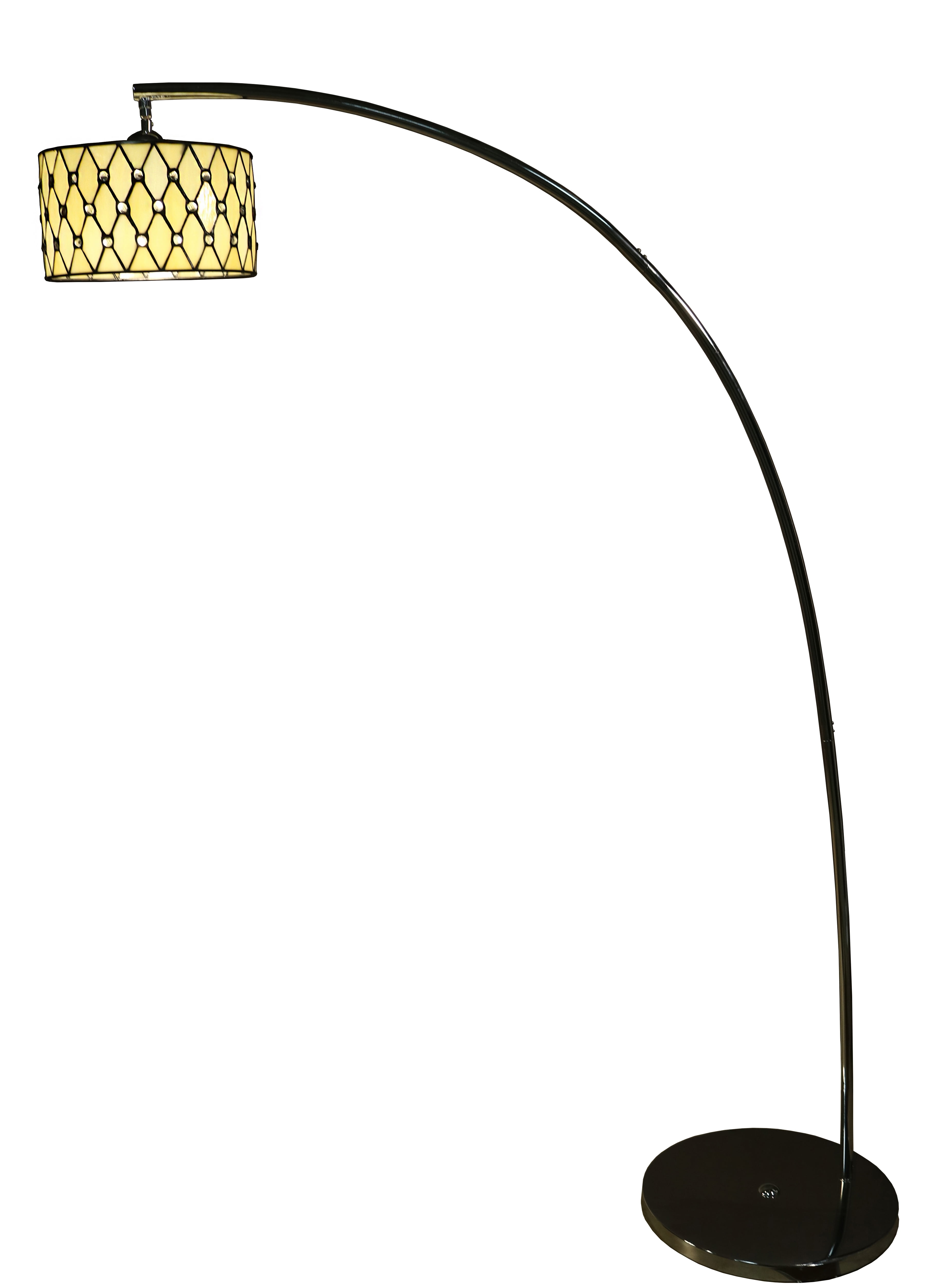 Annaliese 1light Offwhite 64inch Chrome Tiffanystyle Floor Lamp