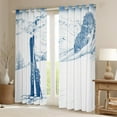thumbnail image 2 of jejeloiu Sketch Artwork Black Out Curtains,Snowboard Ski Sports Curtains Pack of 2 (42x63 Each),White Blue Bedroom Curtains For Kids,Super Cozy Room Decor, 2 of 6
