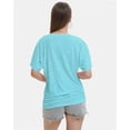 thumbnail image 3 of Womens Short Sleeve V Neck Dolman Tops with Side Shirring Loose Fit Shirts, 3 of 4
