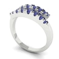 thumbnail image 2 of 0.235 ctw Wedding Band for Women - 14K White Gold Simulated Tanzanite Stackable Eternity Ring, 2 of 6