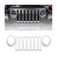 thumbnail image 2 of 9Pcs Front Grille Trim Inserts Grill Cover for Wrangler JL JLU Sports 2018-2023 Chrome Headlight De, 2 of 5