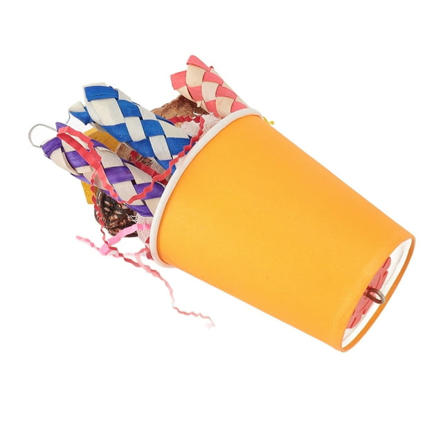 Redicionamiento De Masticación De Pájaros, Juguetes De Alimentación De Coloridos Canasta De Búsqueda De Loros Con Papel De Bosque De Pino De Fruta Para