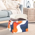 thumbnail image 3 of Yayeee Collapsible Cube Storage Bin with Lid Fabric Closet Decorative Basket with Handles, Blue Abstract Wavy, 3 of 7