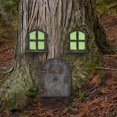 thumbnail image 4 of Decoración marrón para tronco de árbol, casa de elfos, elfos, hadas, decoración de jardín de hadas, puerta, ventanas, 4 of 5