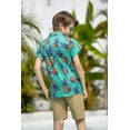 thumbnail image 5 of Aideaone Boy's Button Down Hawaiian Shirts Short Sleeve Cool Cartoon Print Tops for 7-14 Years, 5 of 6