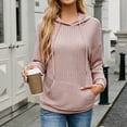 thumbnail image 5 of Sweatshirts Hoodies for Women Casual Solid Hooded Sweater Long Sleeve Pullover Top Sweater Sweatshirt, 5 of 5