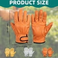 thumbnail image 3 of Juaoua Leather Work Gloves for Men & Women,Thorn Proof Gardening Gloves,Reinforced Durable Gardening Gloves for Yard Work,Firewood and Farm Tasks,Flexible Protective Gloves,Puncture & Cut Resistant, 3 of 8