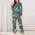thumbnail image 2 of Honeii cute Skull organ print Women's Pajama Sets Long Sleeve Button Down Sleepwear Nightwear Soft Pjs Lounge Sets-Medium, 2 of 7