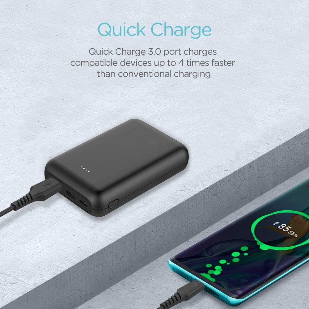 Power Bank 10000mAh for Samsung Galaxy A06/A16 5G/A26 5G/A36 5G/A56 5G - Charger Portable Backup Battery 1-Port USB 1-Port USB-C