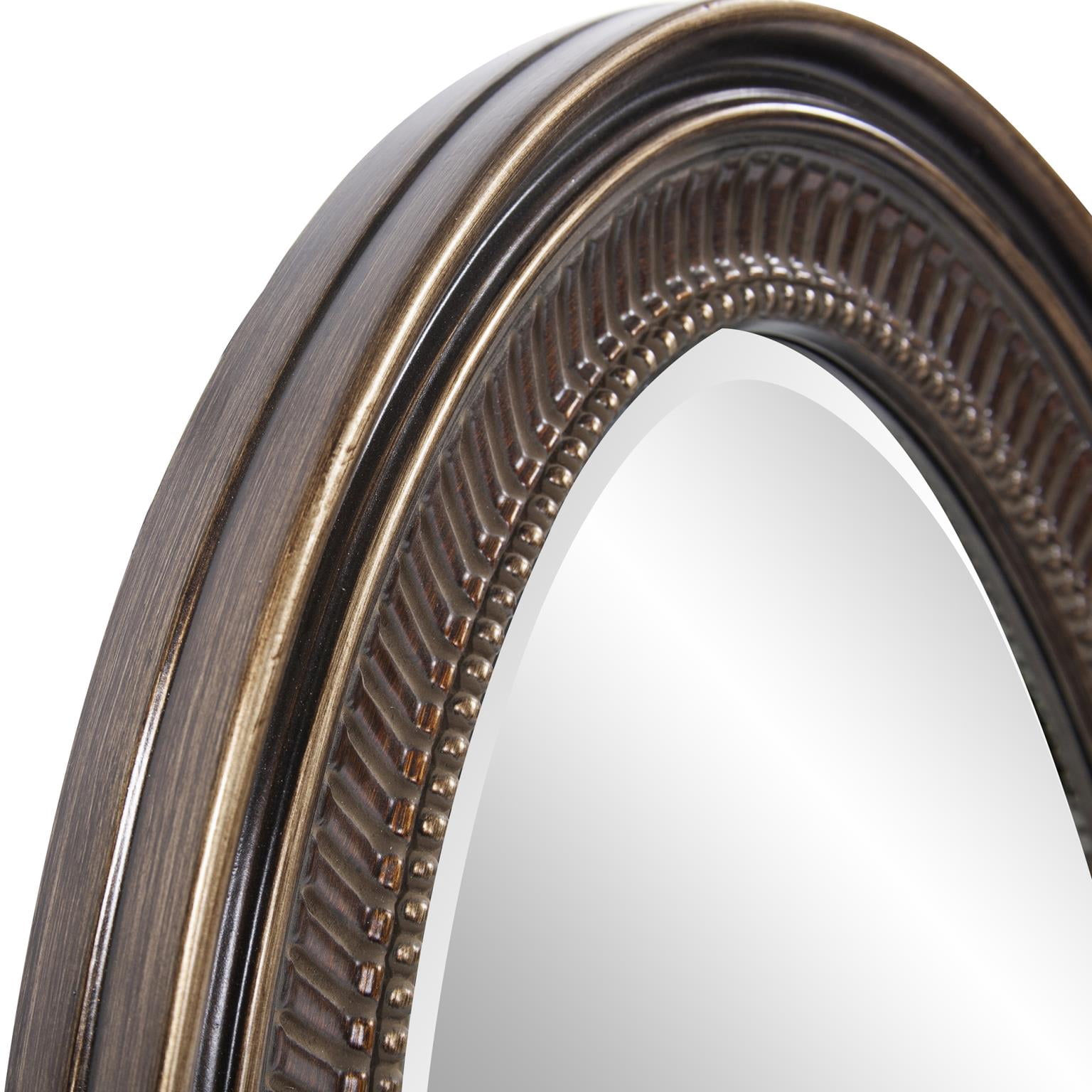 Tyler Dillon Bronze Ribbed Oval Framed Wall Mirror
