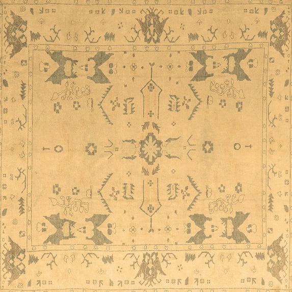 Ahgly Company Indoor Square Oriental Brown Traditional Area Rugs, 5' Square