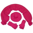 thumbnail image 2 of N'Ice Caps Girls Cable Knit 3 Piece Hat Scarf Mitten Winter Set Sherpa Lined - Pink Kids, 2 of 2