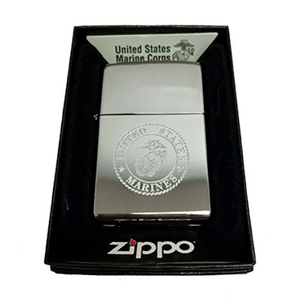 Zippo Custom Lighter United States Marines Laser Engraved with Earth