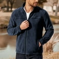 thumbnail image 5 of Jinhomg Men's Polar Fleece Jackets Lightweight Full Zip Jacket Mock Neck Lightweight Coat Outdoor Casual Soft Warm Outerwear With Pockets, 5 of 7