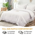 thumbnail image 6 of LUCKYBULL White Double Ruffle Comforter Set Full Size (79x90 Inch), 3 Pcs Farmhouse Vintage Comforter Set (1 Ruffled Comforter and 2 Pillowcase), Rustic All Season Down Alternative Bedding Set, 6 of 7