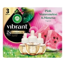 Air Wick Plug-In Vibrant Scented Oil Air Freshener Warmer Refills, Pink Watermelon and Mimosa, 3 Count