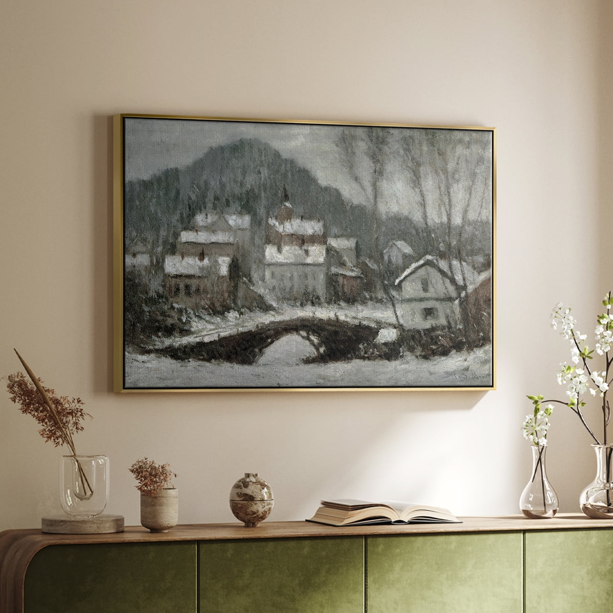 Vintage Landscape-CLXV By Wexford Home Framed in Gold Wood Gallery Wrapped Canvas 27 in. x 41 in.