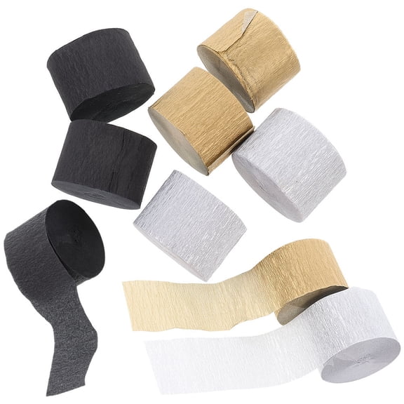WHAMVOX 9 Rolls Crepe Papers Streamers for Vibrant Colors Party Hosts Decor