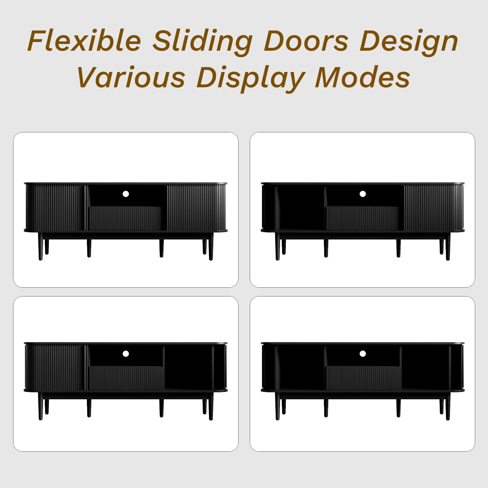 FURNIWAY Modern TV Stand with Storage, Entertainment Center up to 70 Inches