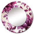 thumbnail image 2 of Designart "Grand Regency Damask II" Floral Rund Mirror For Wall Decor - Large Pink Round Printed Mirror -Cottage Round Living Room Mirror - 23" x 23", 2 of 6