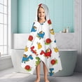 thumbnail image 6 of White Cartoon Dragons Snails Pattern Hooded Bath Towel，60"x35" for Ages 3 To 12 Kids, Quick Dry Lightweight Soft Microfiber Hood Beach Towel Cover Up for Kids, 6 of 7