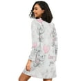 thumbnail image 2 of FORMRS Womens Long Sleeve Nightgowns Crew Neck Sleep Shirt Soft Pajamas Sizes S-3XL, Cartoon Elephant, 2 of 8