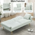 thumbnail image 4 of DEALTOPS Convertible Futon Sofa Bed, Faux Leather Loveseat Couch with Adjustable Armrests and backrests, White, 4 of 8
