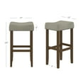 thumbnail image 4 of Nathan James Hylie Nailhead Wood Pub-Height Counter Bar Stool 29" Gray Fabric Cushion Dark Brown Finish, 4 of 7