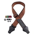 thumbnail image 3 of Correa de guitarra acústica con púas, cómoda y suave acolchada con soporte para púas, correas de hombro para guitarra, ajustable para eléctrica Caqui CUTICAT correa de bajo, 3 of 8