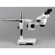AmScope 7X-45X Stereo Zoom Microscope with Single Arm Boom Stand New