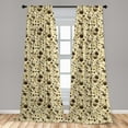 thumbnail image 5 of Ambesonne Polka Dots Curtains, Brown Coffee Cups, Pair of 28"x84", Cream and Brown, 5 of 5