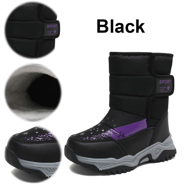 Botas Antideslizantes Nieve para Niñas Con Forro Piel Impermeables Cálidas Y Acogedoras