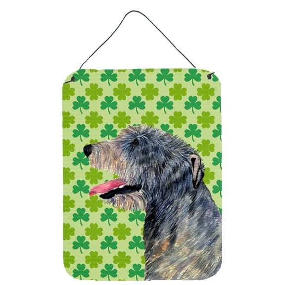 Irish Wolfhound St. Patricks Day Shamrock Portrait Wall or Door Hanging Prints