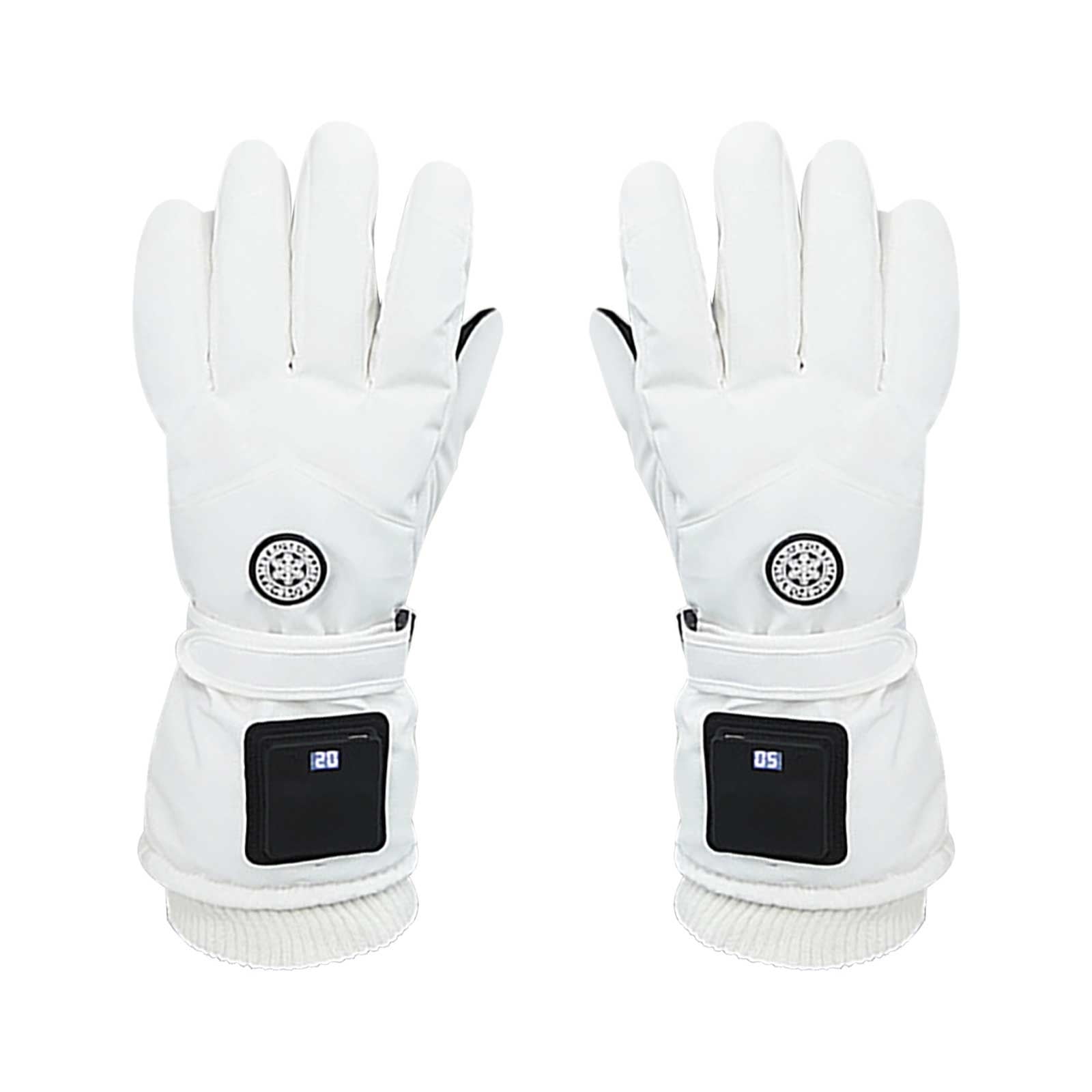 USB Heated Gloves Rechargeable Heating Gloves for Men and Women with Digital Display, Battery Heated Winter Gloves for Skiing Snowboarding and Outdoor Cold Weather