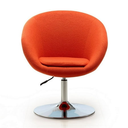 UPC: 0810042677180 | Hopper Orange and Polished Chrome Wool Blend Adjustable Height Chair