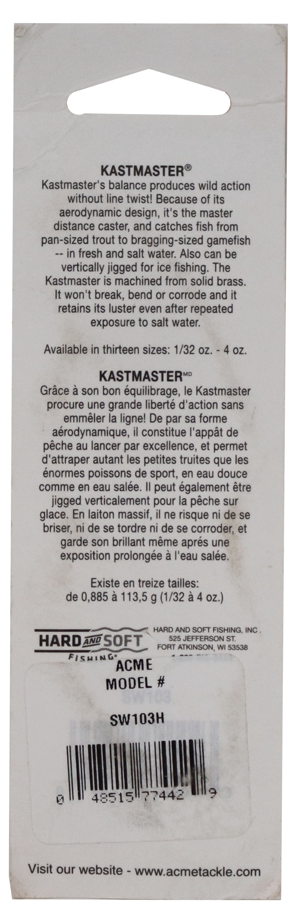 Acme Tackle Freshwater Kastmaster Hammered Spoon Assortment, 3pk, Lake