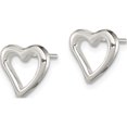 thumbnail image 2 of Sterling Silver Heart Post Earrings (9 X 10) Made In India qe8698, 2 of 5